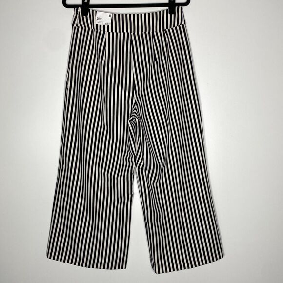New Express Striped High Rise Wide Leg Culotte Pant Women's Size 10 - Picture 2 of 12